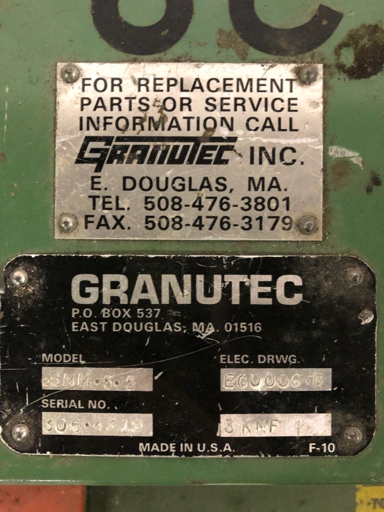 2005 GRANUTEC 66MM.5.5 Granulators | Aqua Poly Equipment Company