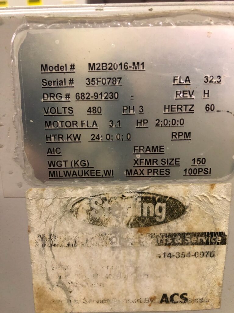 2005 STERLING M2B2016-M1 Temperature Controls | Aqua Poly Equipment Company